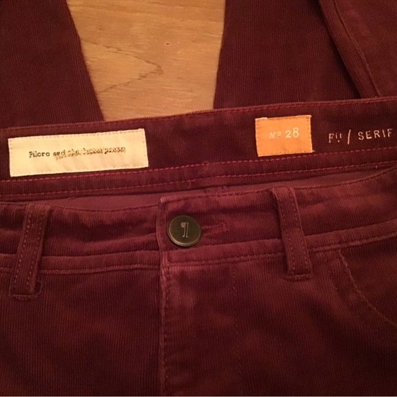 NOWT Anthropologie Pilcro and the letterpress fit Serif Cords No. 28 Mulberry - Picture 8 of 8